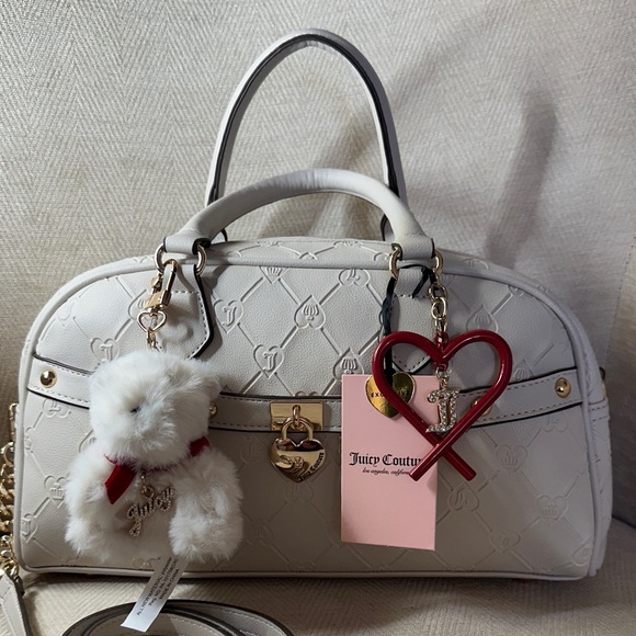 Juicy Couture Cream Satchel with Heart and Bear Charms - Picture 4 of 14
